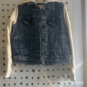 Nordstrom Vintage Wash Denim Jacket with Cream Accents